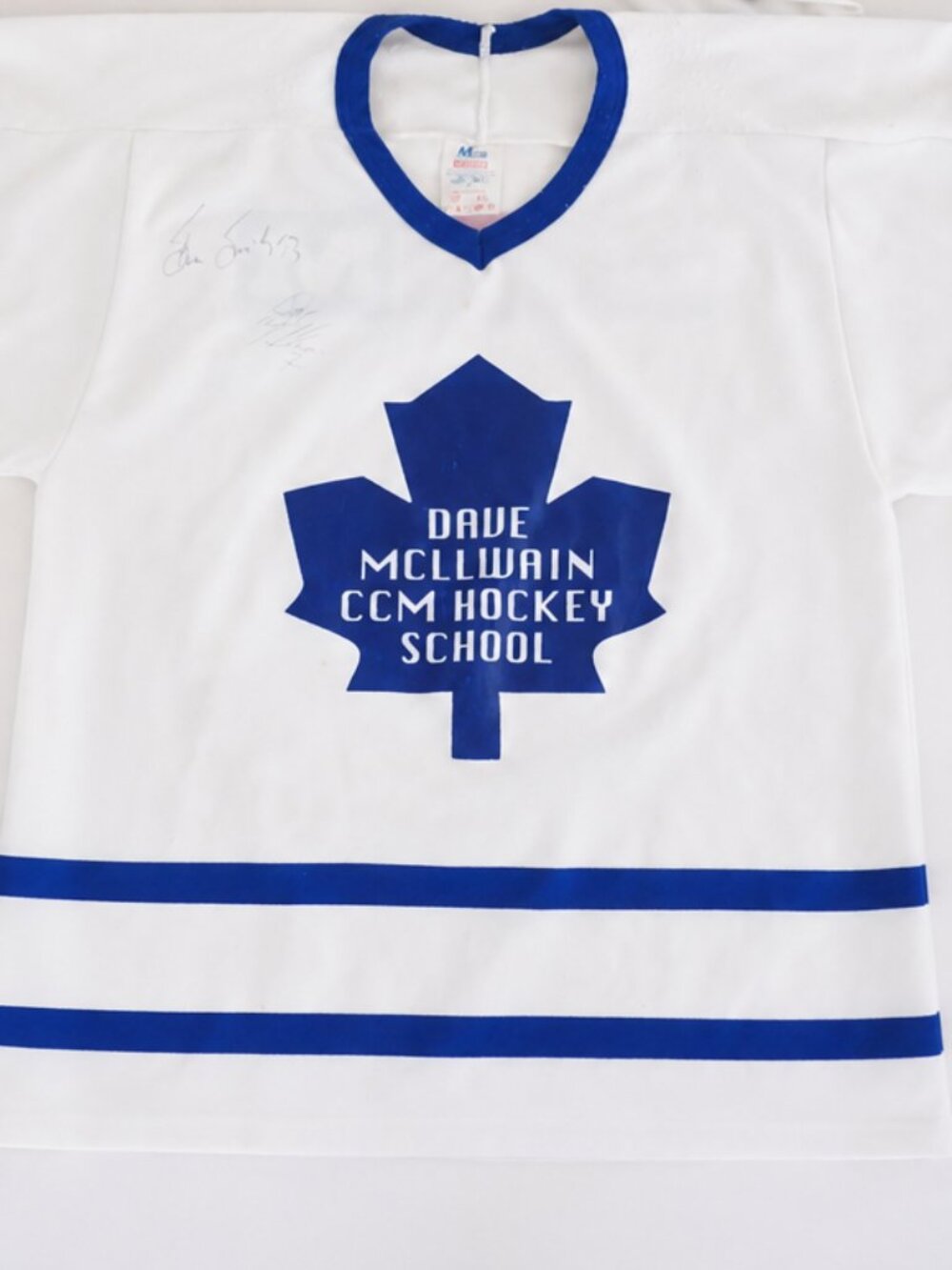 Vintage CCM White Hockey Dave McLlwain Steve Smith Signed Jersey Hockey Canada S